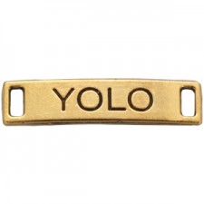 Metal charm / connector YOLO Gold